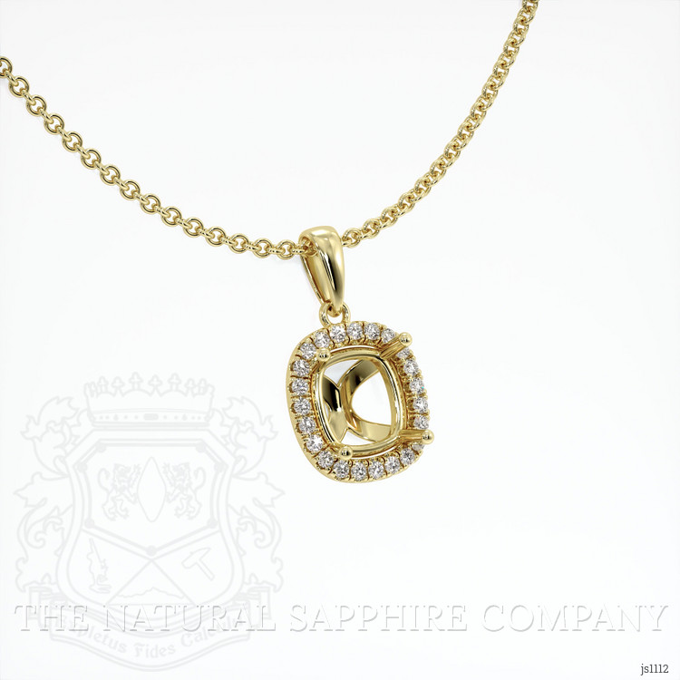 14K Yellow Gold Pave Pendant Setting