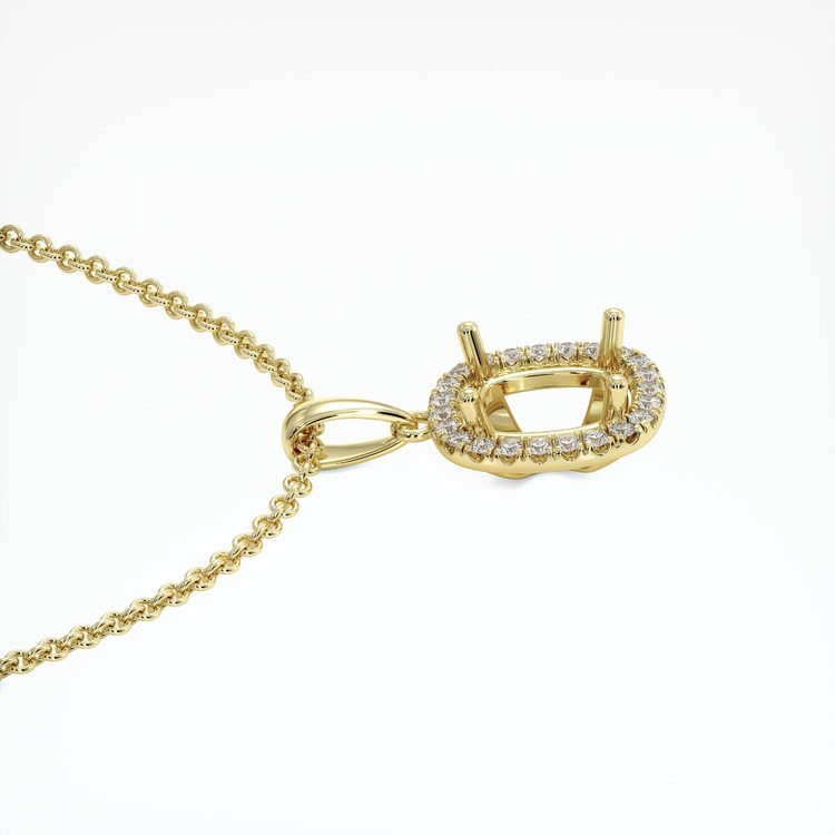 14K Yellow Gold Pave Pendant Setting