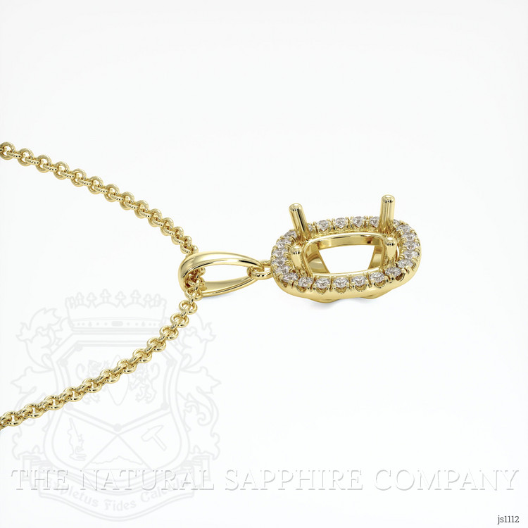 14K Yellow Gold Pave Pendant Setting