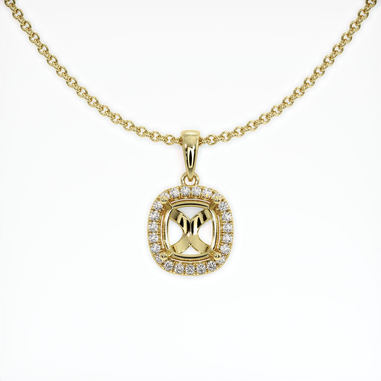 18K Yellow Gold Pave Pendant Setting