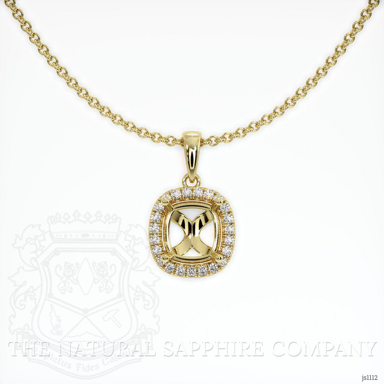 18K Yellow Gold Pave Pendant Setting