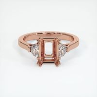 14K Rose Gold Three Stone Ring Setting Image