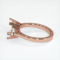14K Rose Gold Three Stone Ring Setting Image