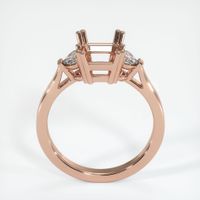 14K Rose Gold Three Stone Ring Setting Image