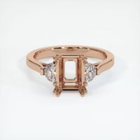 18K Rose Gold Three Stone Ring Setting Image