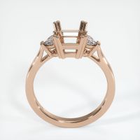 18K Rose Gold Three Stone Ring Setting Image