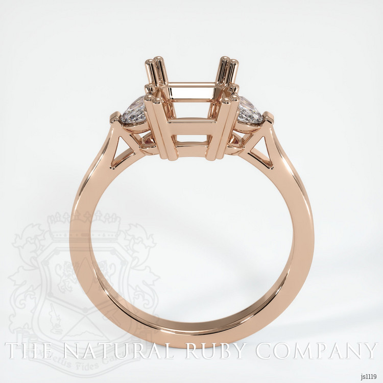 18K Rose Gold Three Stone Ring Setting