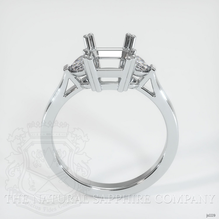 10K White Gold Three Stone Ring Setting