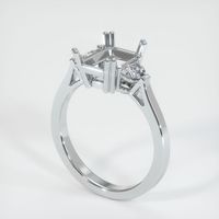 14K White Gold Three Stone Ring Setting Video