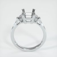 14K White Gold Three Stone Ring Setting Image