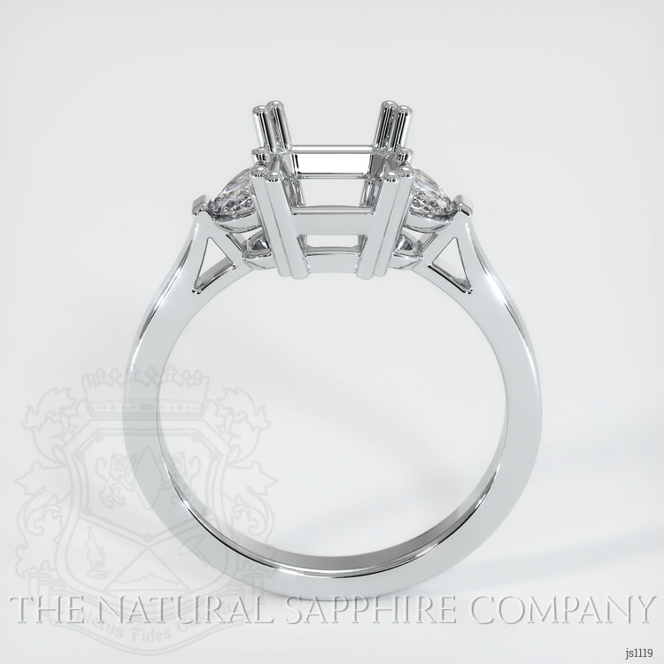 14K White Gold Three Stone Ring Setting