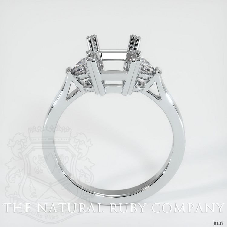 14K White Gold Three Stone Ring Setting