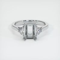 18K White Gold Three Stone Ring Setting Image