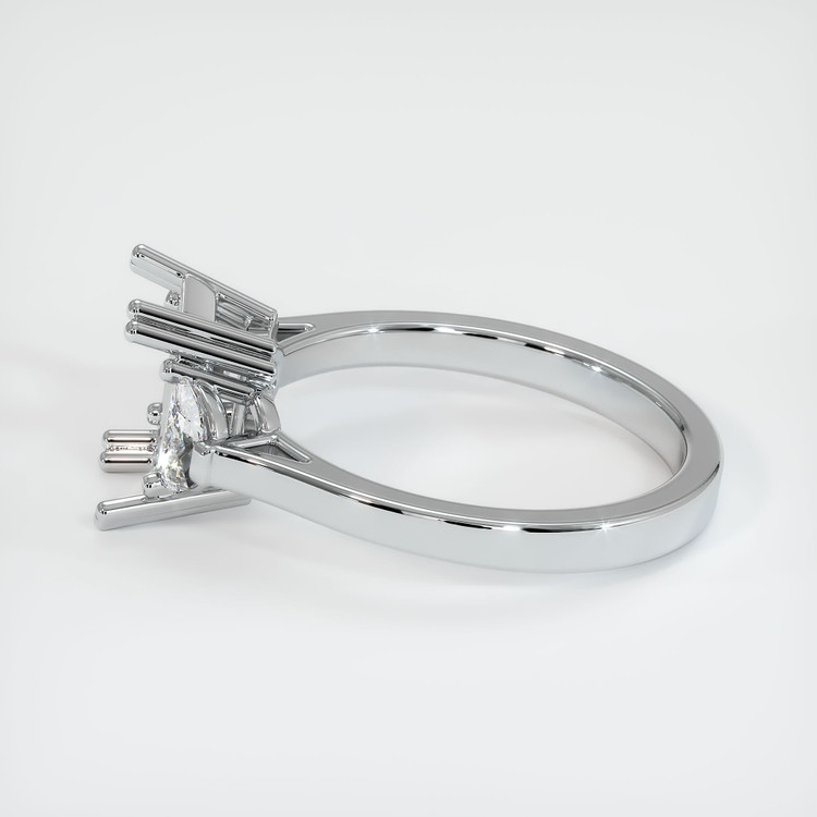 18K White Gold Three Stone Ring Setting