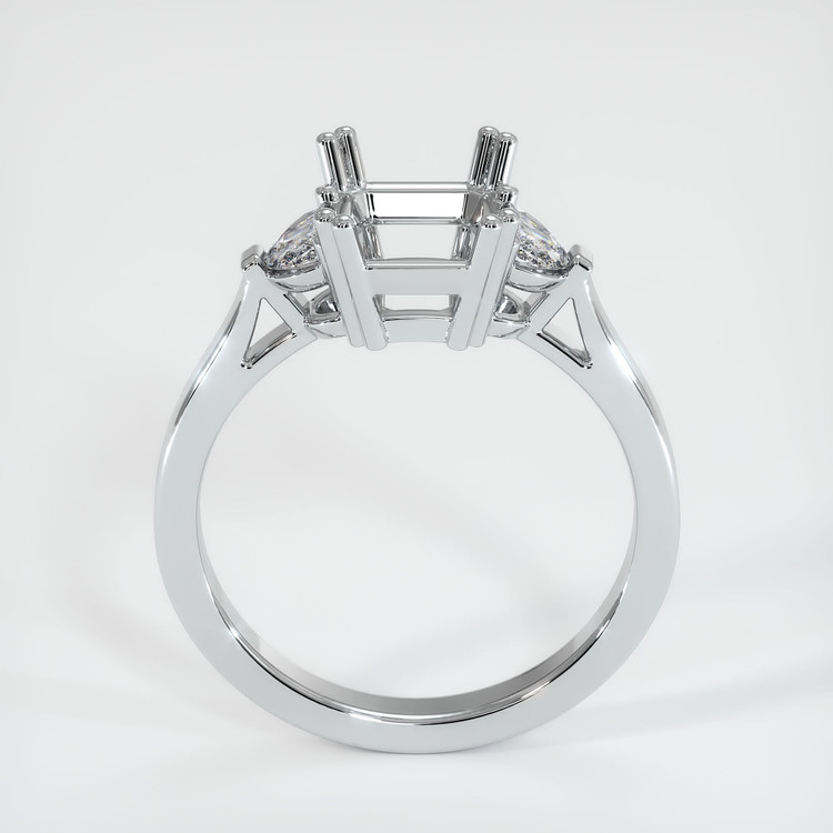 18K White Gold Three Stone Ring Setting