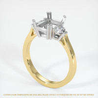 14K White & Yellow Three Stone Ring Setting Video