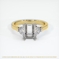 14K White & Yellow Three Stone Ring Setting Image