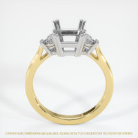 14K White & Yellow Three Stone Ring Setting Image