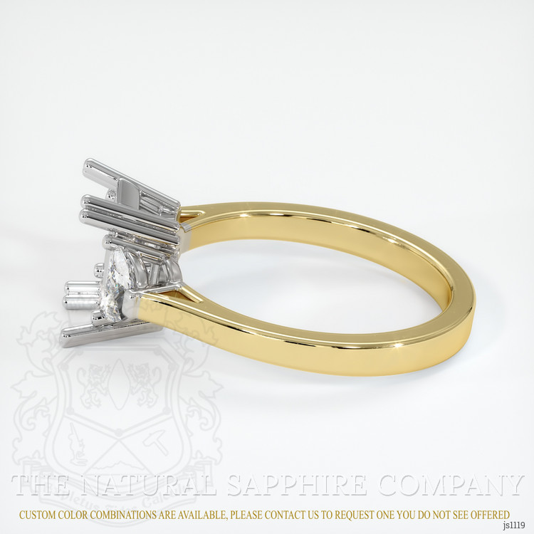18K White & Yellow Three Stone Ring Setting