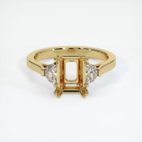 10K Yellow Gold Three Stone Ring Setting Image
