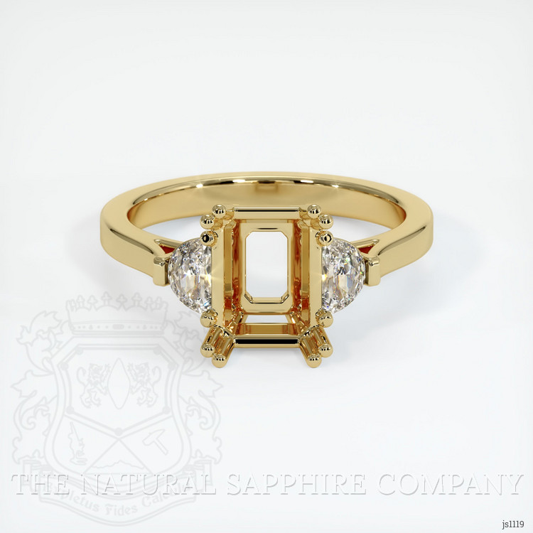 10K Yellow Gold Three Stone Ring Setting