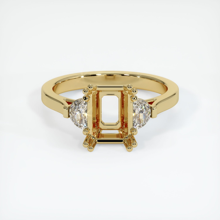 10K Yellow Gold Three Stone Ring Setting