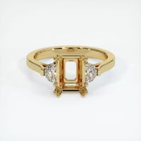 14K Yellow Gold Three Stone Ring Setting Image