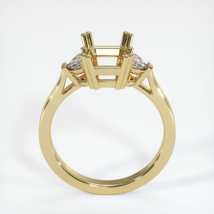 14K Yellow Gold Three Stone Ring Setting