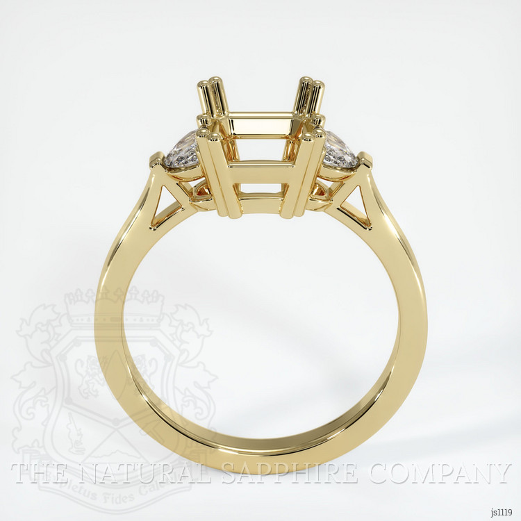 14K Yellow Gold Three Stone Ring Setting