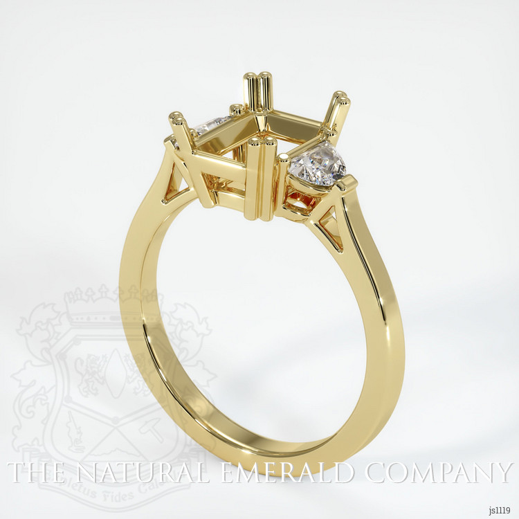 18K Yellow Gold Three Stone Ring Setting