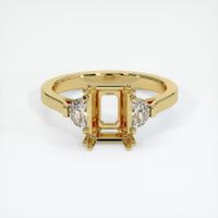 18K Yellow Gold Three Stone Ring Setting Image