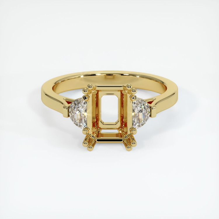 18K Yellow Gold Three Stone Ring Setting