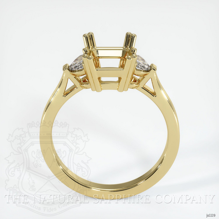 18K Yellow Gold Three Stone Ring Setting