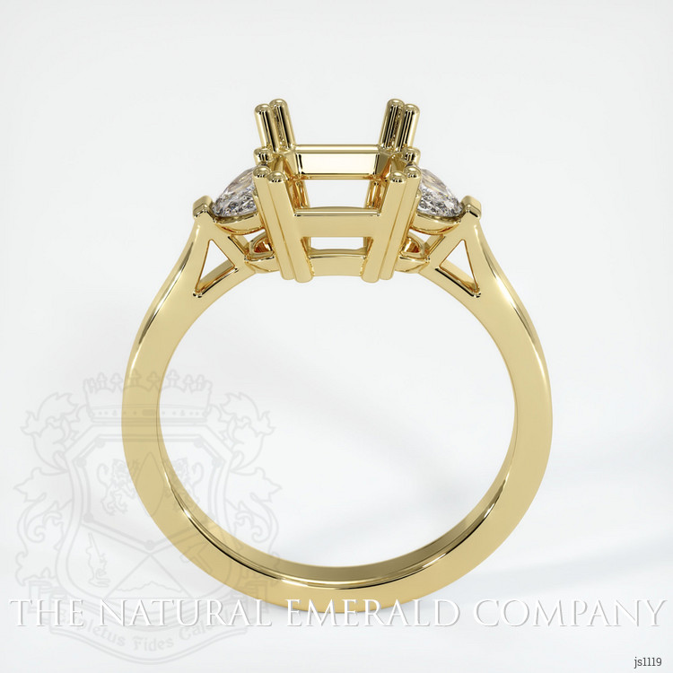 18K Yellow Gold Three Stone Ring Setting