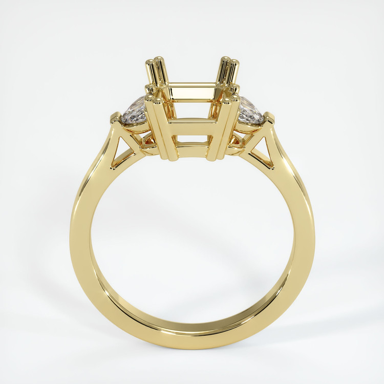 18K Yellow Gold Three Stone Ring Setting