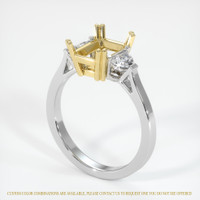 14K Yellow & White Three Stone Ring Setting Video