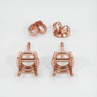 14K Rose Gold Studs Earring Setting Image