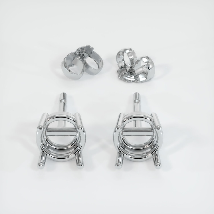 14K White Gold Studs Earring Setting