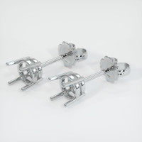 Studs Emerald Earring 7.25 Ct.Tw.Total Carat Weight, 18K White Gold Combination Setting