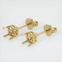 Studs Turquoise Earring 1.90 Ct.Tw.Total Carat Weight, 14K Yellow Gold Combination Setting