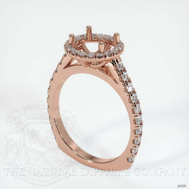 14K Rose Gold Pave Ring Setting