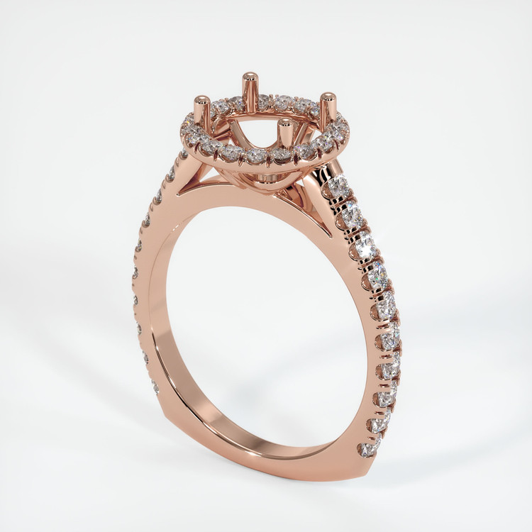 14K Rose Gold Pave Ring Setting