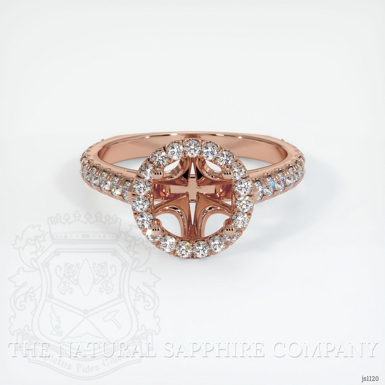 14K Rose Gold Pave Ring Setting