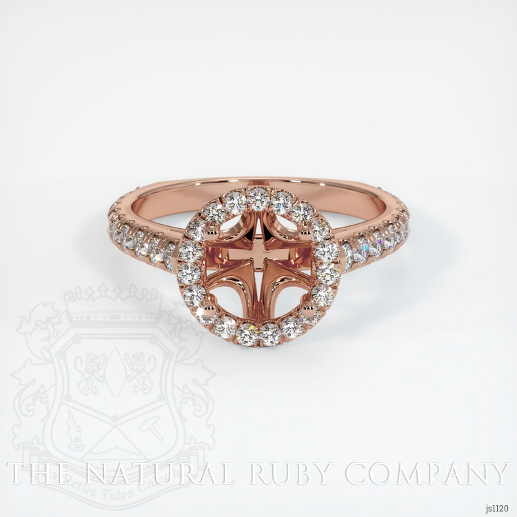 14K Rose Gold Pave Ring Setting