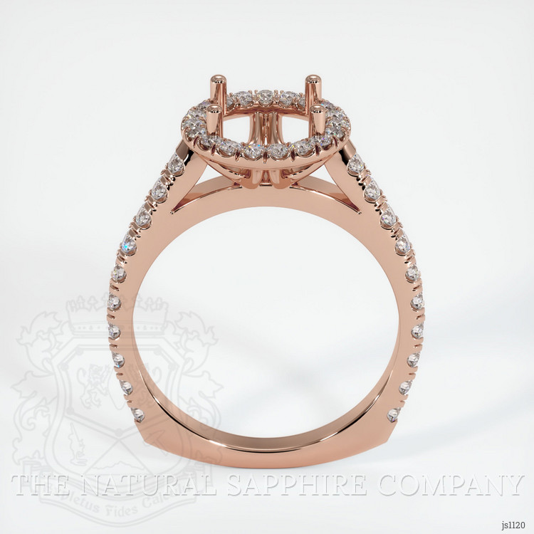 14K Rose Gold Pave Ring Setting