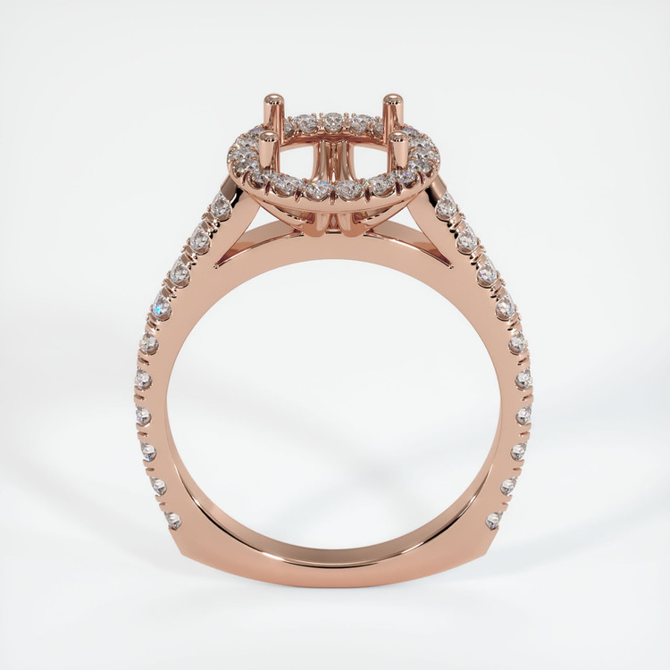 14K Rose Gold Pave Ring Setting