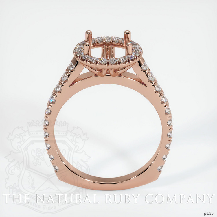 14K Rose Gold Pave Ring Setting
