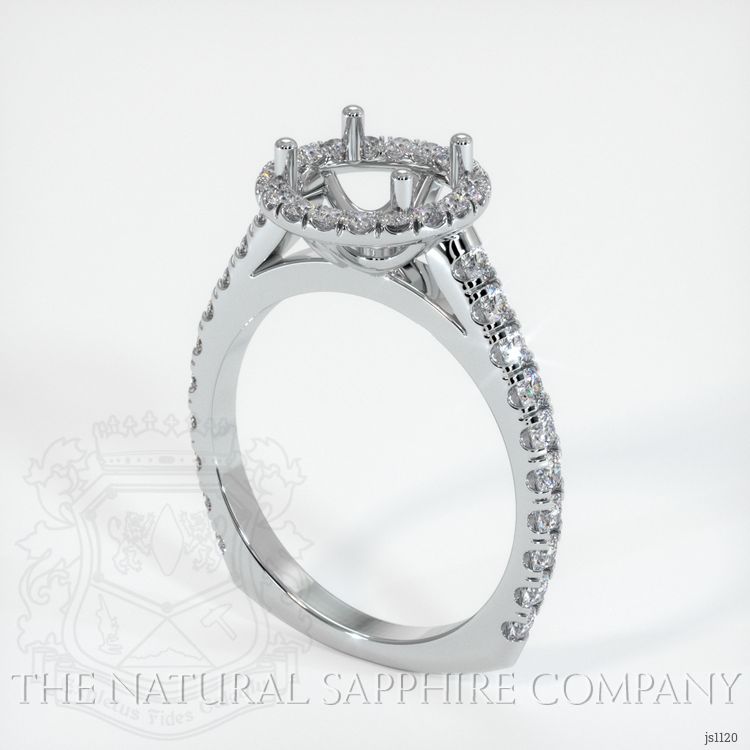 14K White Gold Pave Ring Setting