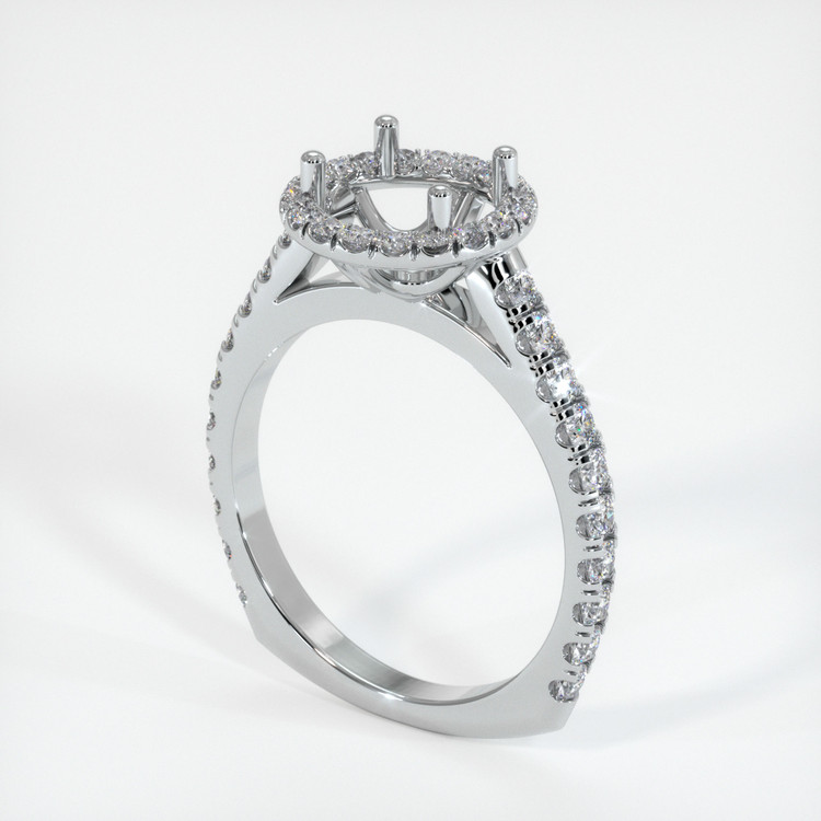 14K White Gold Pave Ring Setting