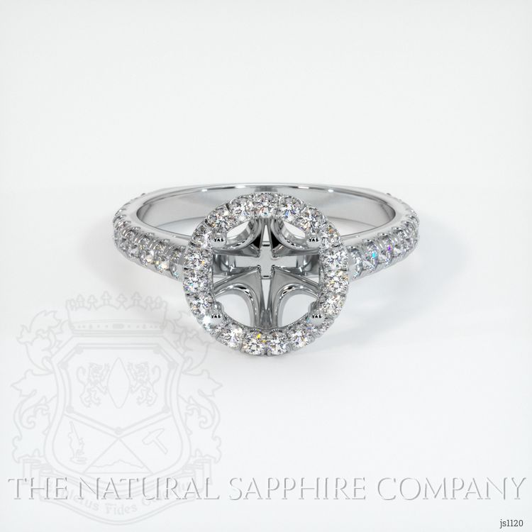 14K White Gold Pave Ring Setting